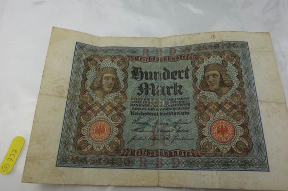 Beautiful Old Paper Money Reichsbantnote 100