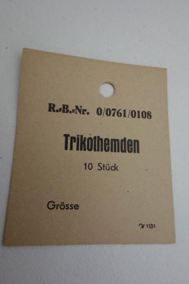 Original WWII German Trikot hemden label