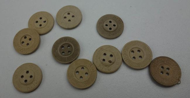 10 german buttons made from pressed paper