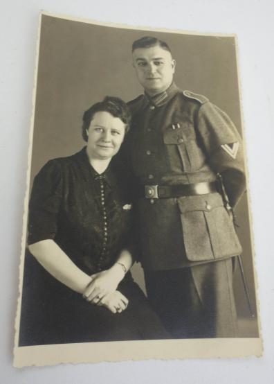 a nice picture of a German soldier and his wife