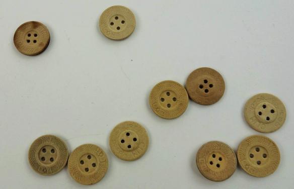 10 german buttons made from pressed paper