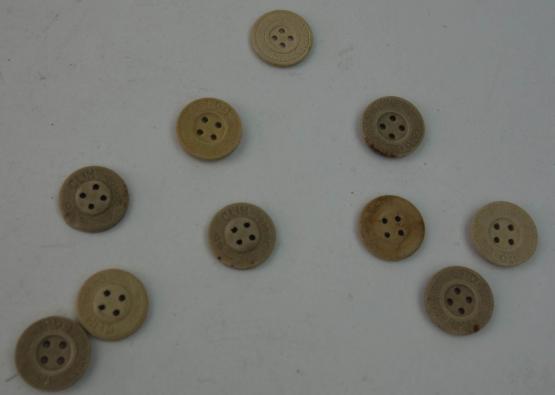 10 german buttons made from pressed paper