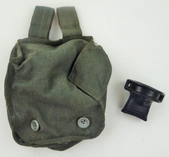 a german rare  late war  gas protection breathing device mouthpiece in their original bag