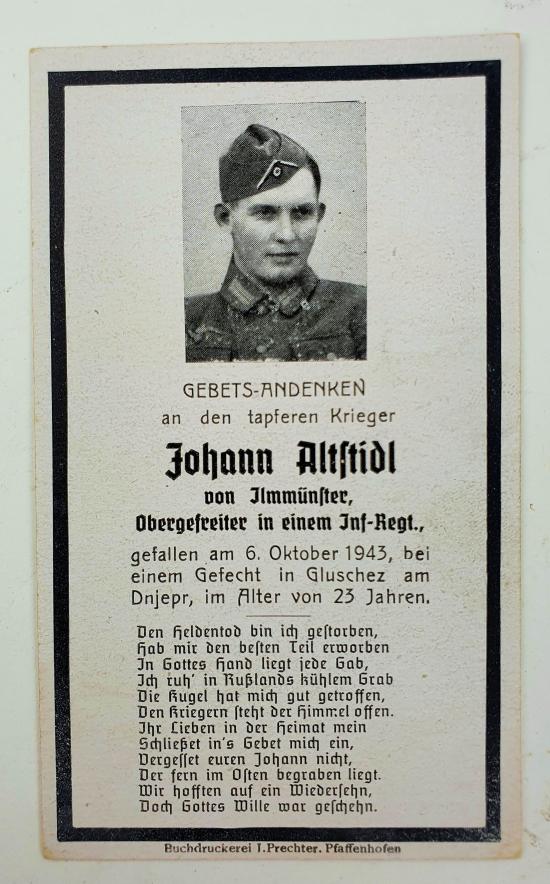 AVK Militaria | a Wehrmacht Soldier DeathNotice