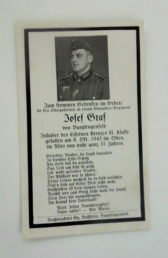 Wehrmacht Soldier Death Notice