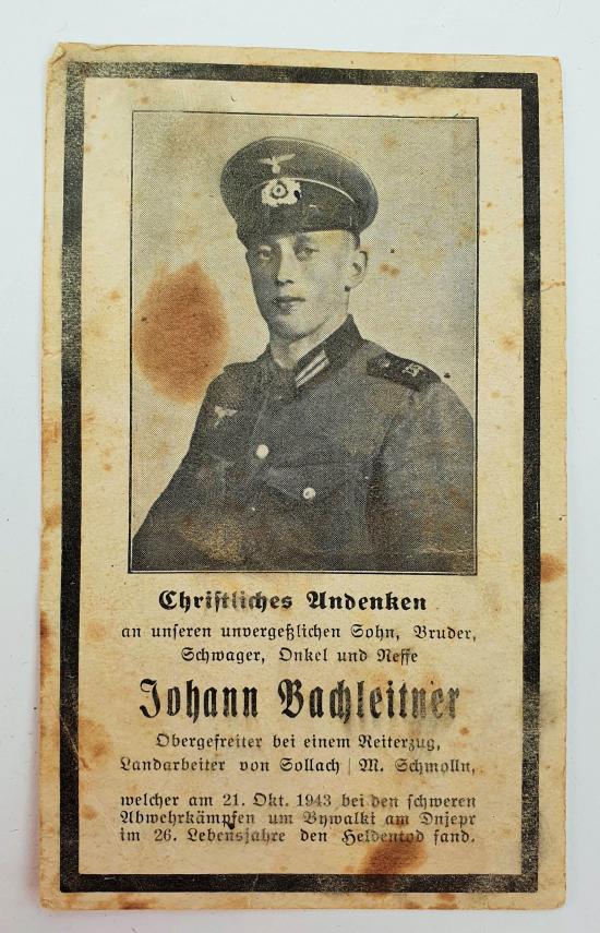 Wehrmacht Soldier Death Notice