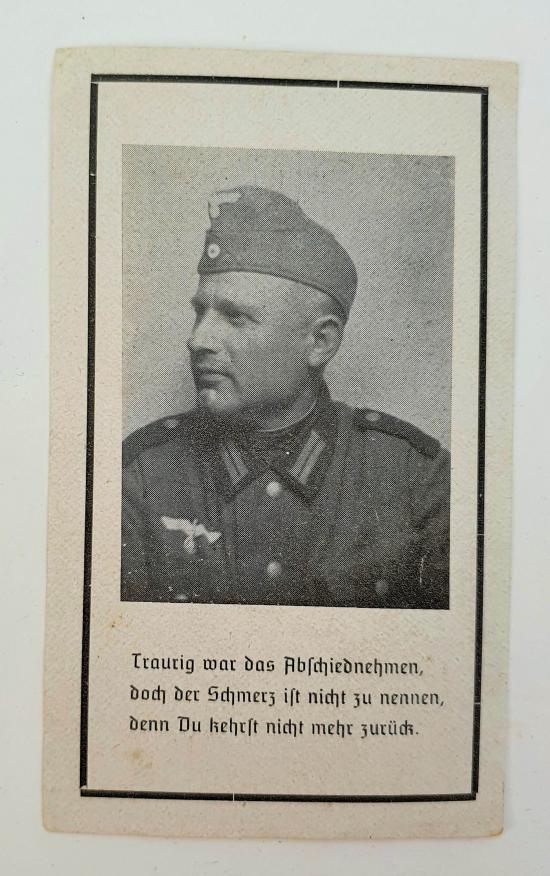 Wehrmacht Soldier Death Notice