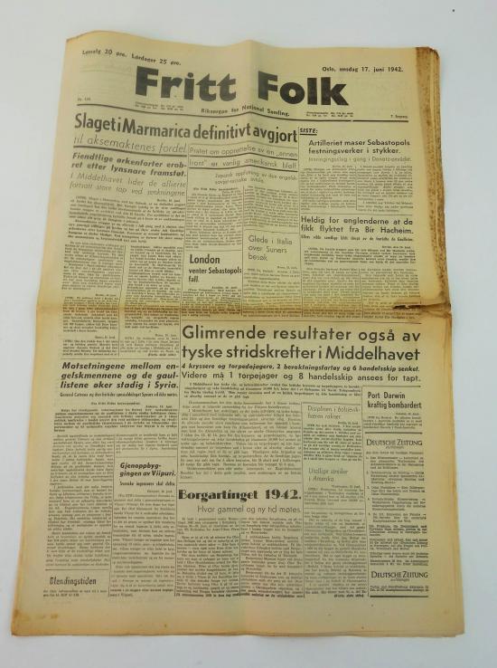 Norwegian ww2 newspaper 