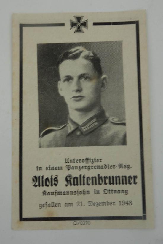 Wehrmacht Soldier Death Notice