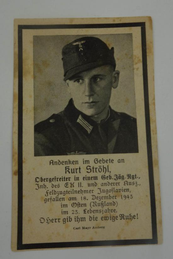 Wehrmacht Soldier Death Notice