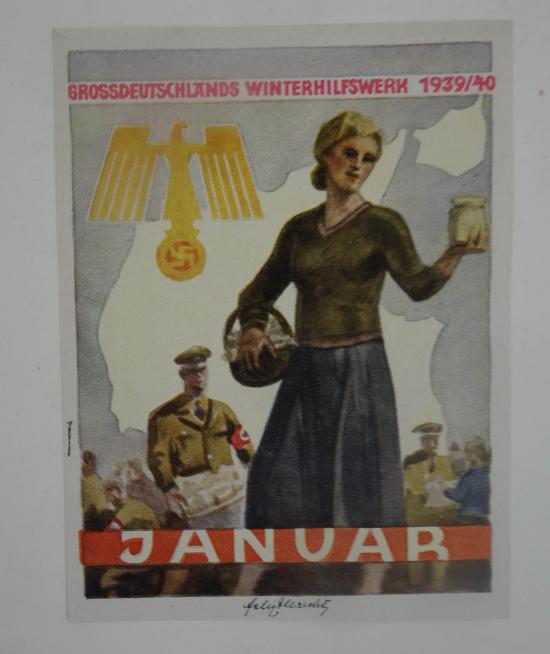 german ww2 'Winterhilfswerke' Paper Door Plaque