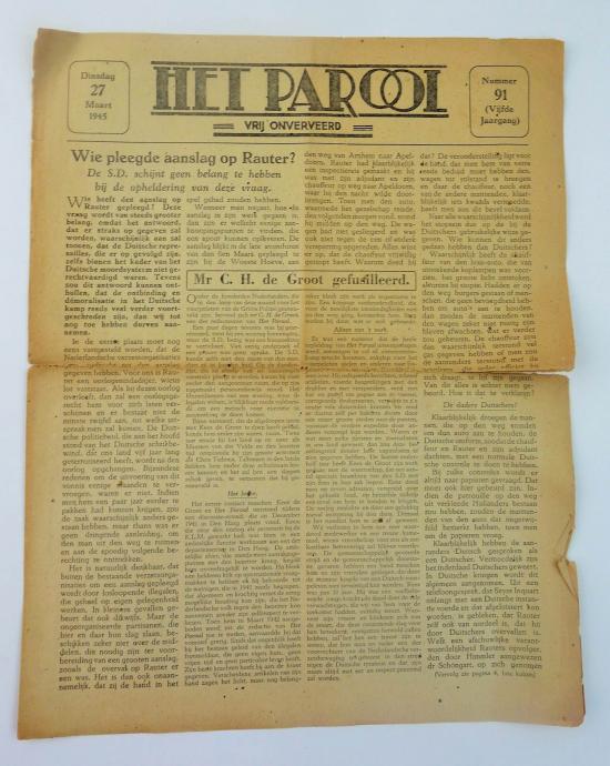 dutch ww2 resistance newspaper 