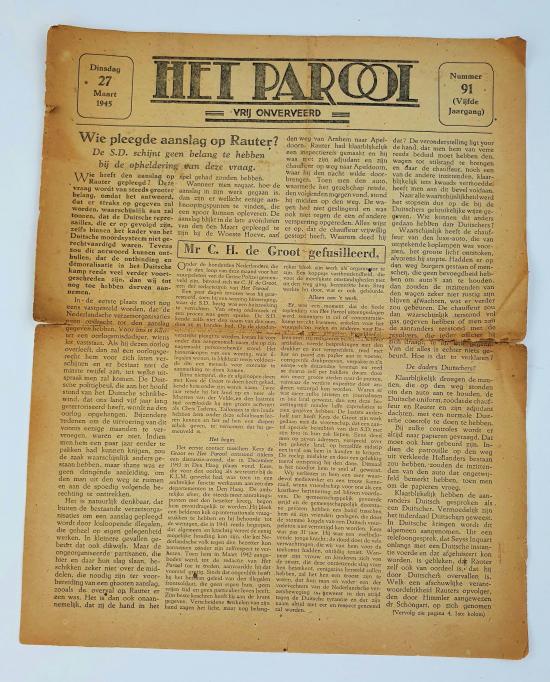 dutch ww2 resistance newspaper 