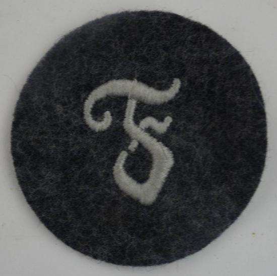 a luftwaffe f patch in used condition (feuerwehr)