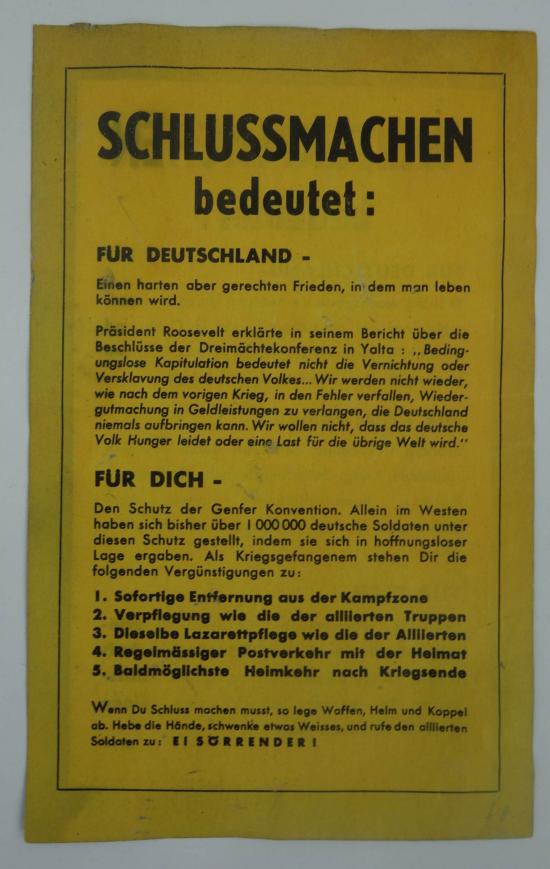 american ww2 propaganda drop flyer in german language
