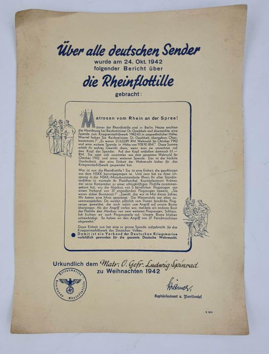German ww2 Kriegsmarine charters printed in Zwolle (the Netherlands)