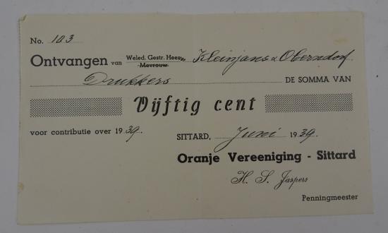 a dutch ww2 donation money received voucher