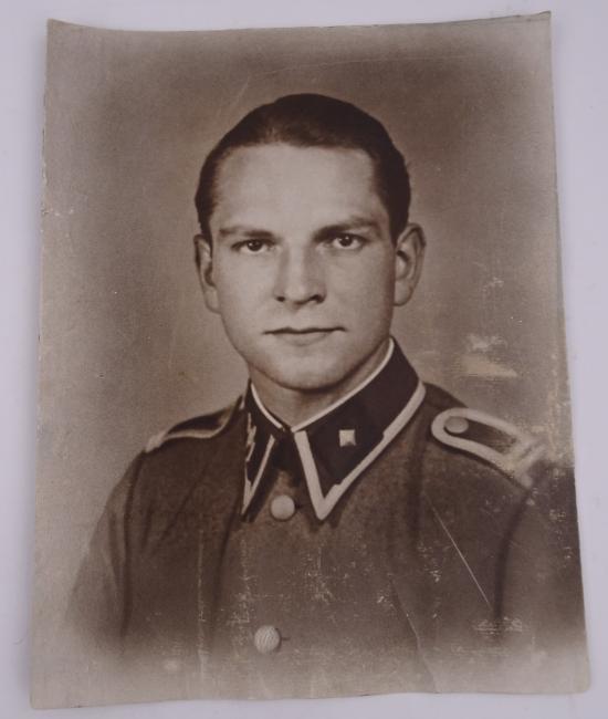 photo of a waffen ss soldier stuck on a cardboard