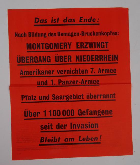 american ww2 propaganda drop flyer in german language