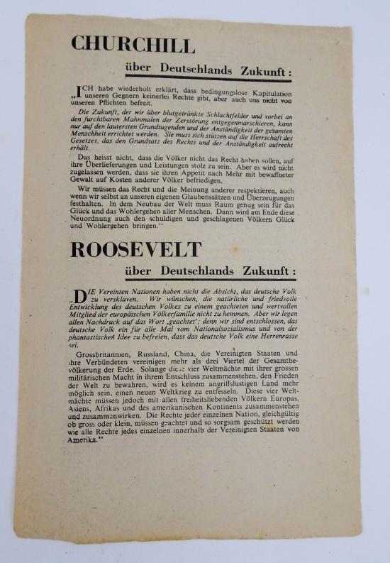 american ww2 propaganda drop flyer in german language