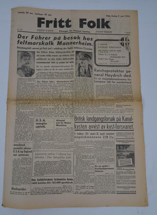 Norwegian ww2 newspaper 