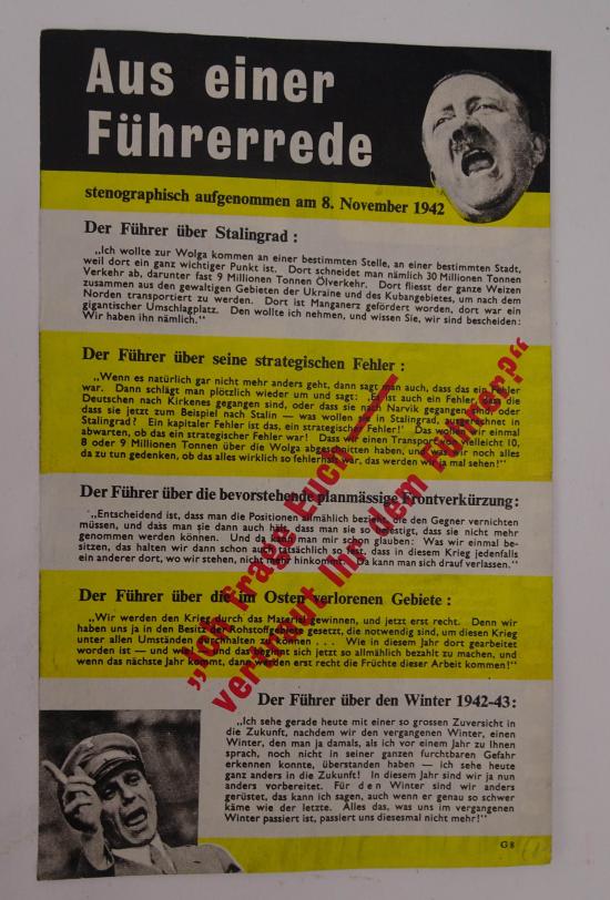 american ww2 propaganda drop flyer in german language
