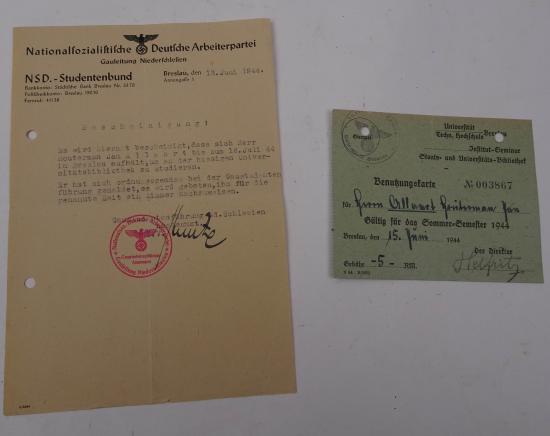 2 rare  documents from a dutch  ss member jan allaard 