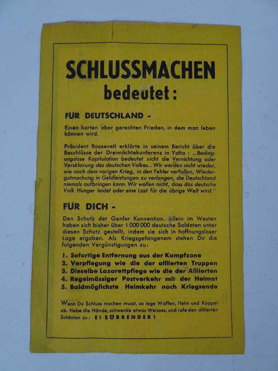 american ww2 propaganda drop flyer in german language
