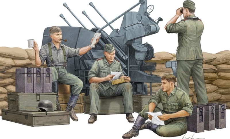 A  German Anti-Aircraft Gun Crew 1/35 scale trumpeter
