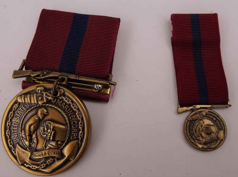 A US Marine Corps Good Conduct Medal + miniature