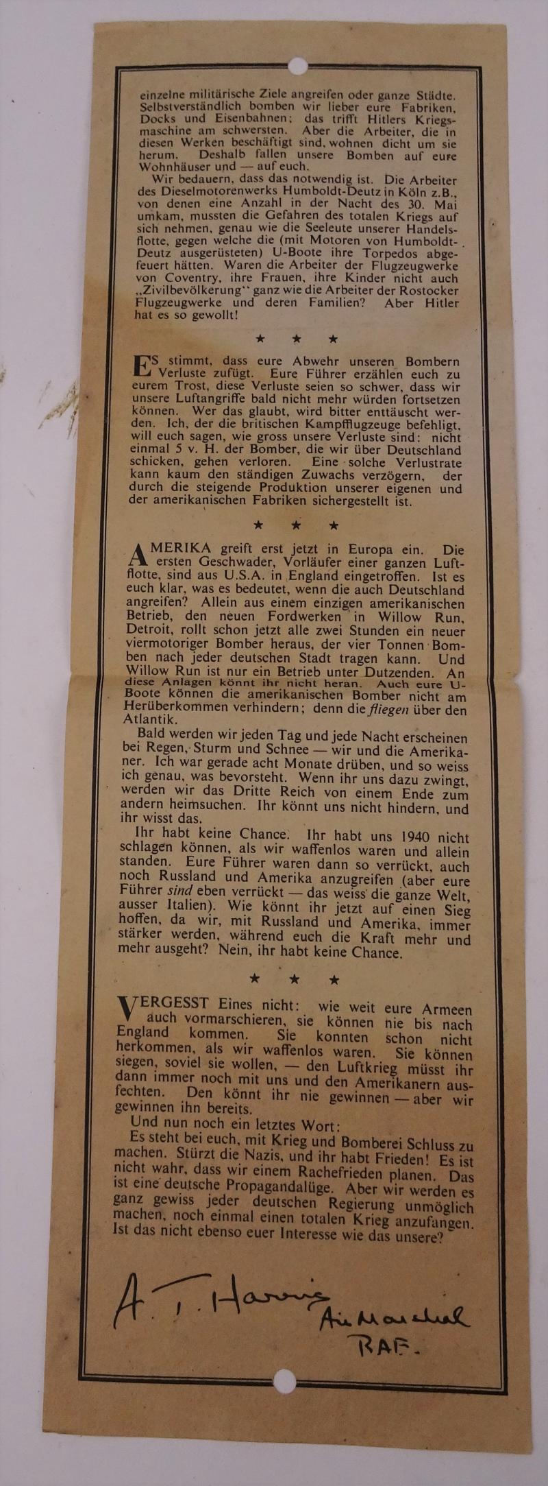 a american ww2 propaganda drop flyer
