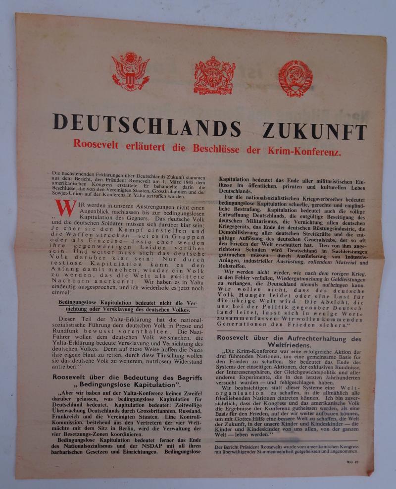 a american ww2 propaganda drop flyer
