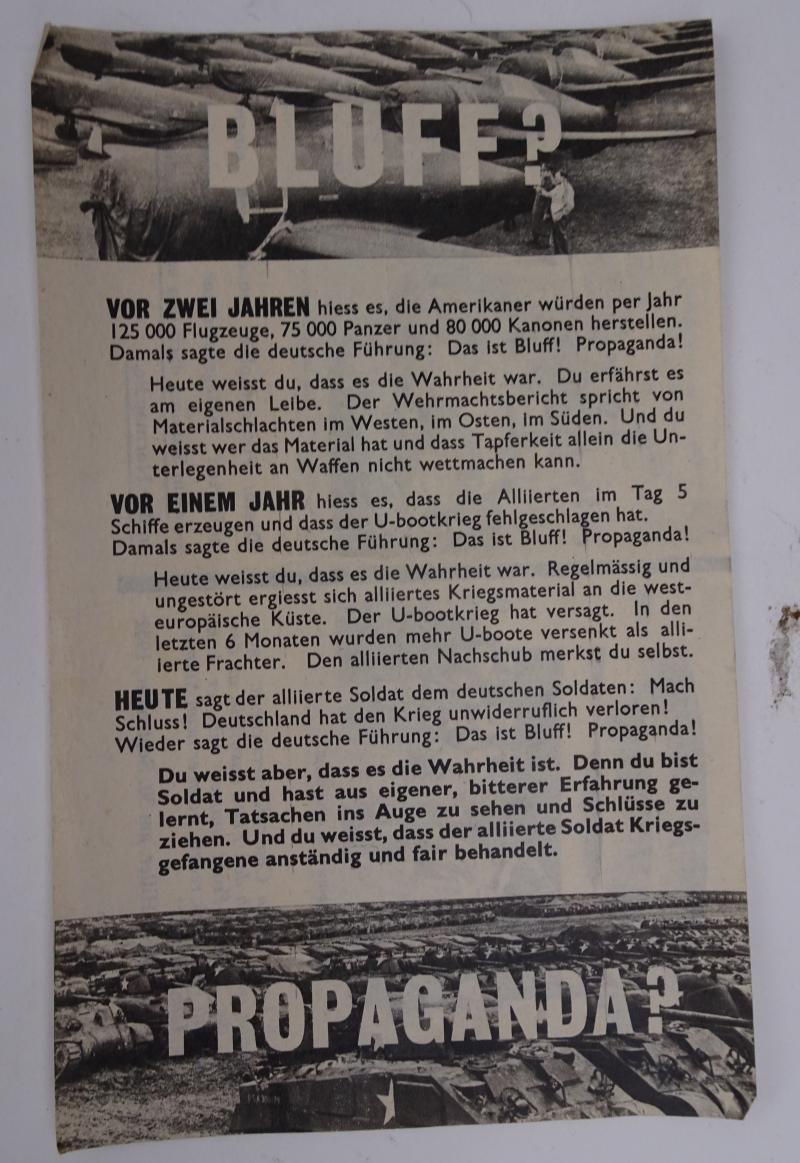 a american ww2 propaganda drop flyer