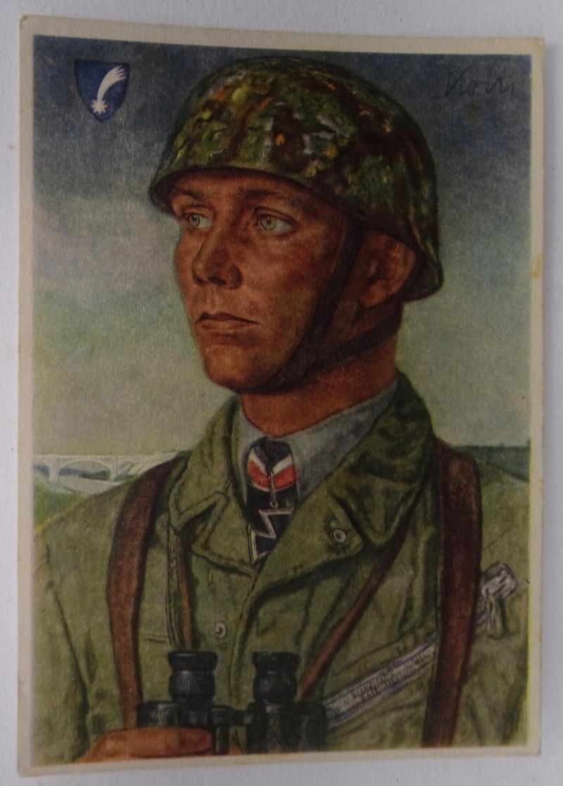german ww2 postycard from Fallschirmjager major  Major Roch