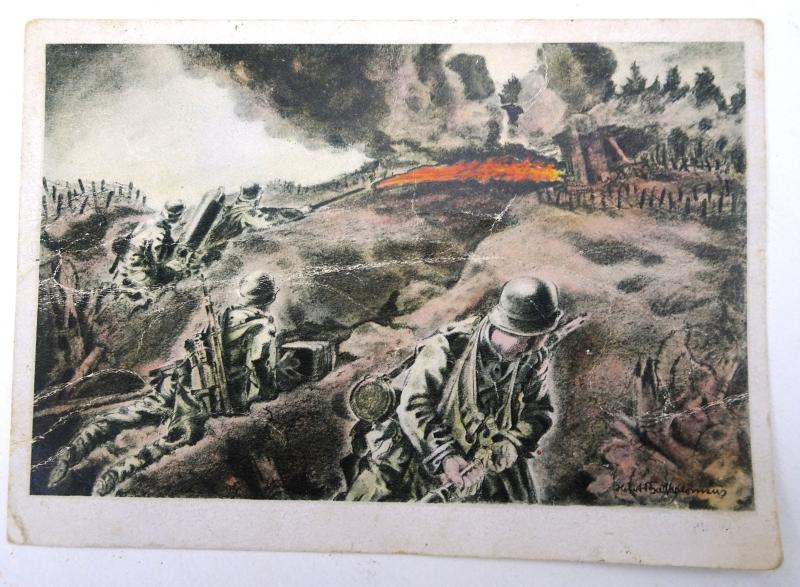 a german ww2 pre-war drawn post card