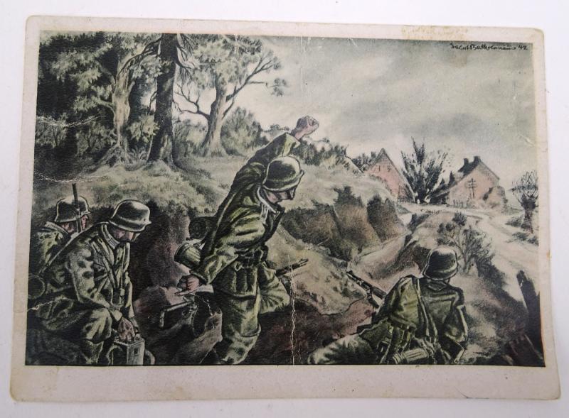 a german ww2 pre-war drawn post card