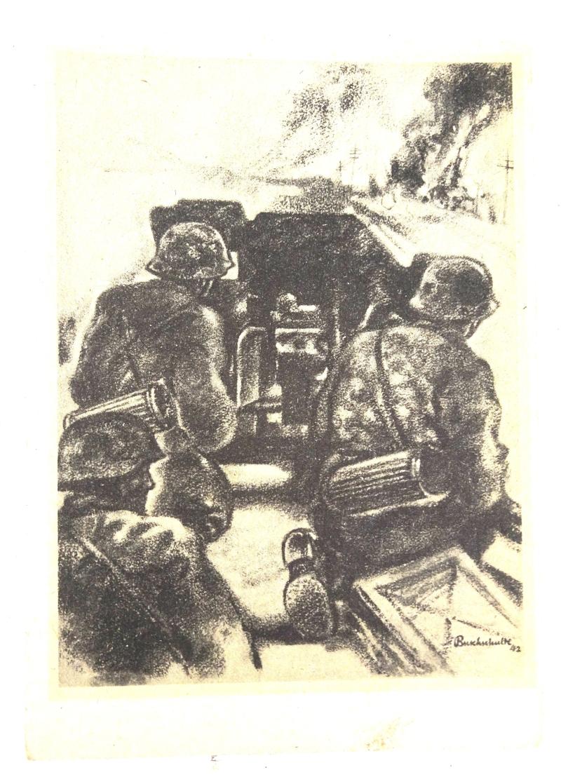 a german ww2 pre-war drawn post card