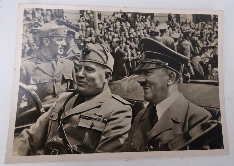 postcard from Adolf hitler and  benito mussolini