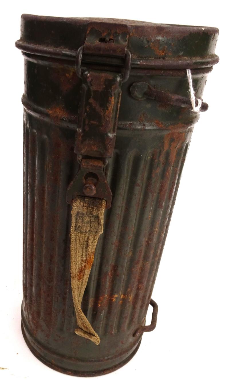 A wehrmacht empty gasmask cannister