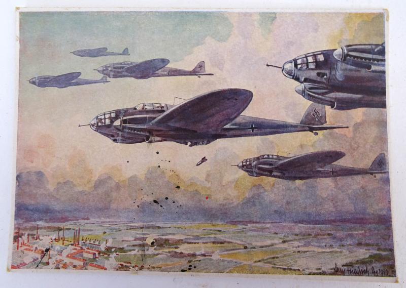 a german ww2 pre-war drawn post card