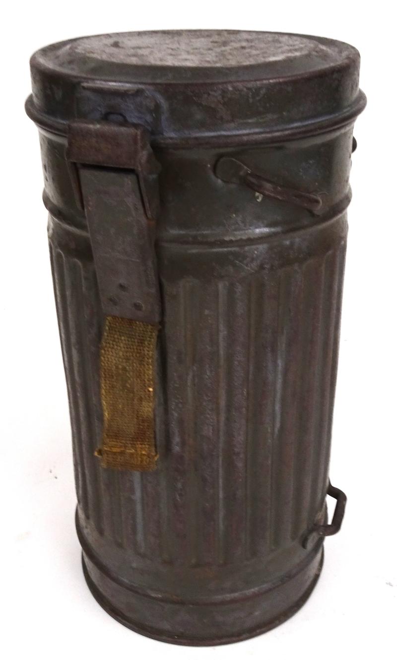 A wehrmacht short empty gasmask cannister