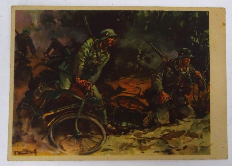 a german ww2 pre-war drawn post card
