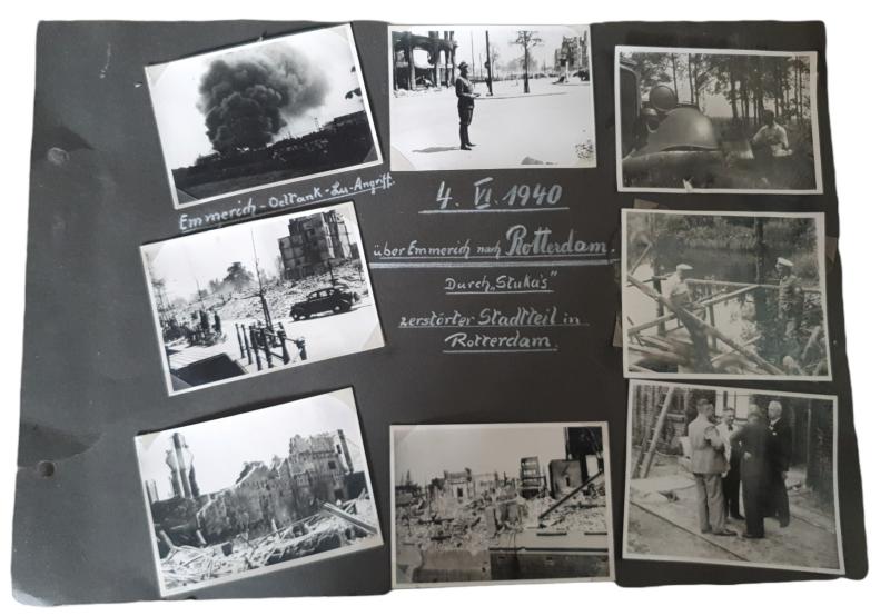 a german ww2 photo set of a soldier in rotterdam