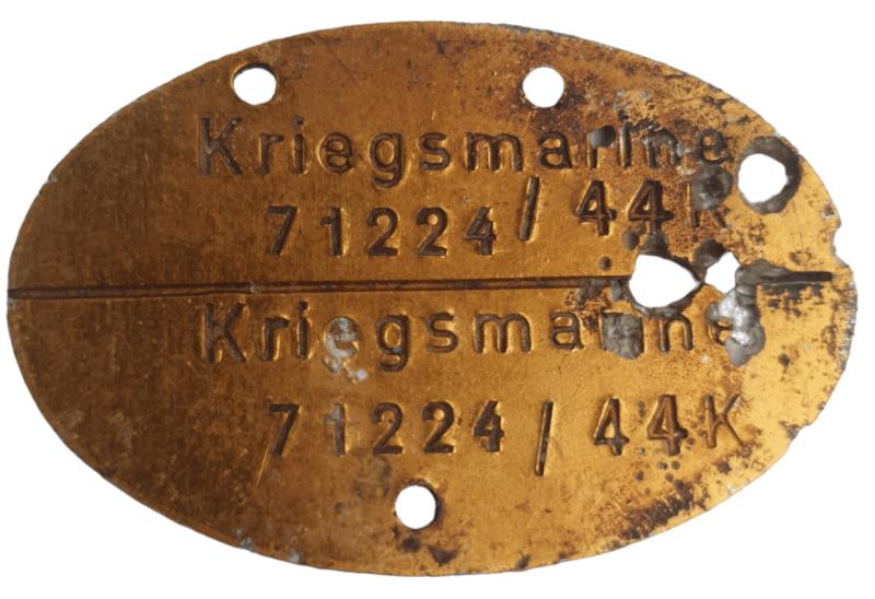 a kriegsmarine Erkennungsmarke 1944 k