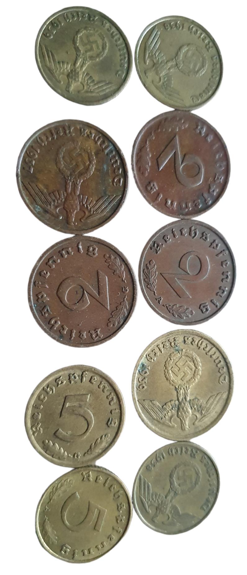 10 German WW2 coins