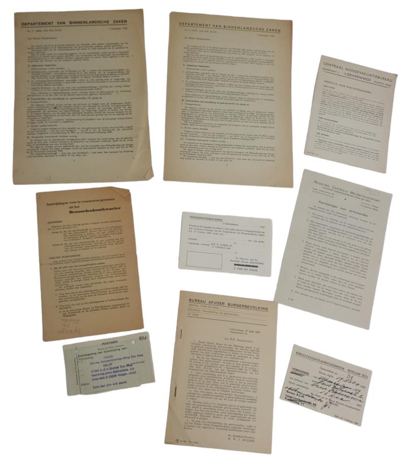 60 Dutch WW2 documents related to evacuation at The Hague