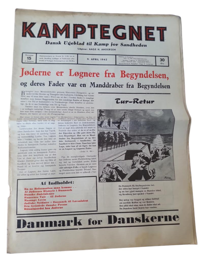 Danish ww2 'Kamptegnet' antisemitic newspaper