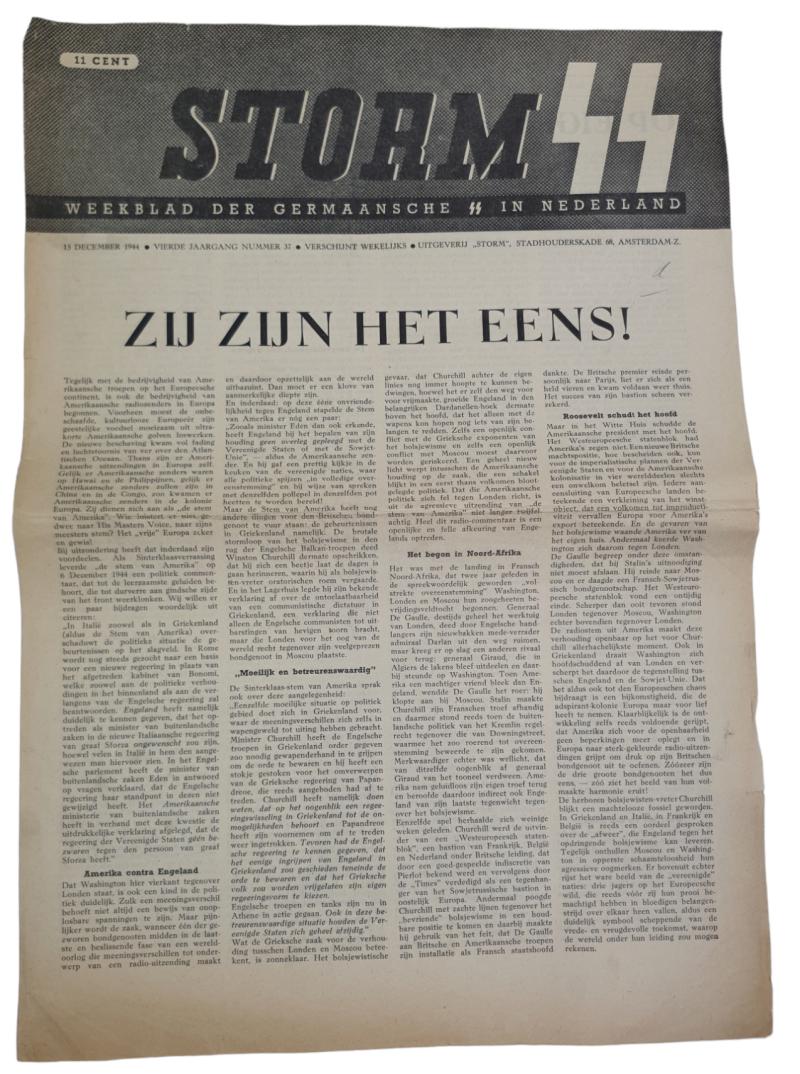 a dutch ww2 ss newspaper 