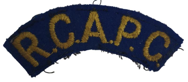 Shoulder title Royal Canadian Army Pay Corps (R.C.A.P.C.) canvas