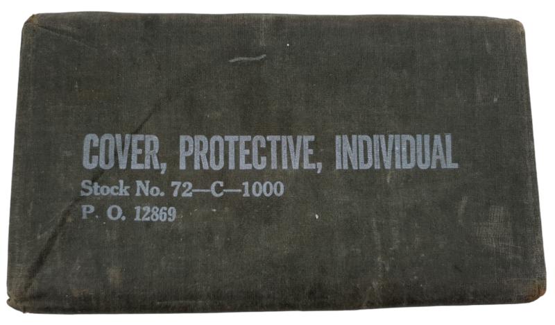 a us ww2 gascape cover in the original packaging